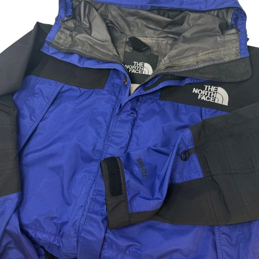Vintage The North Face Mountain Light Gore-Tex Jacket Blue Black Mens Large FLAW